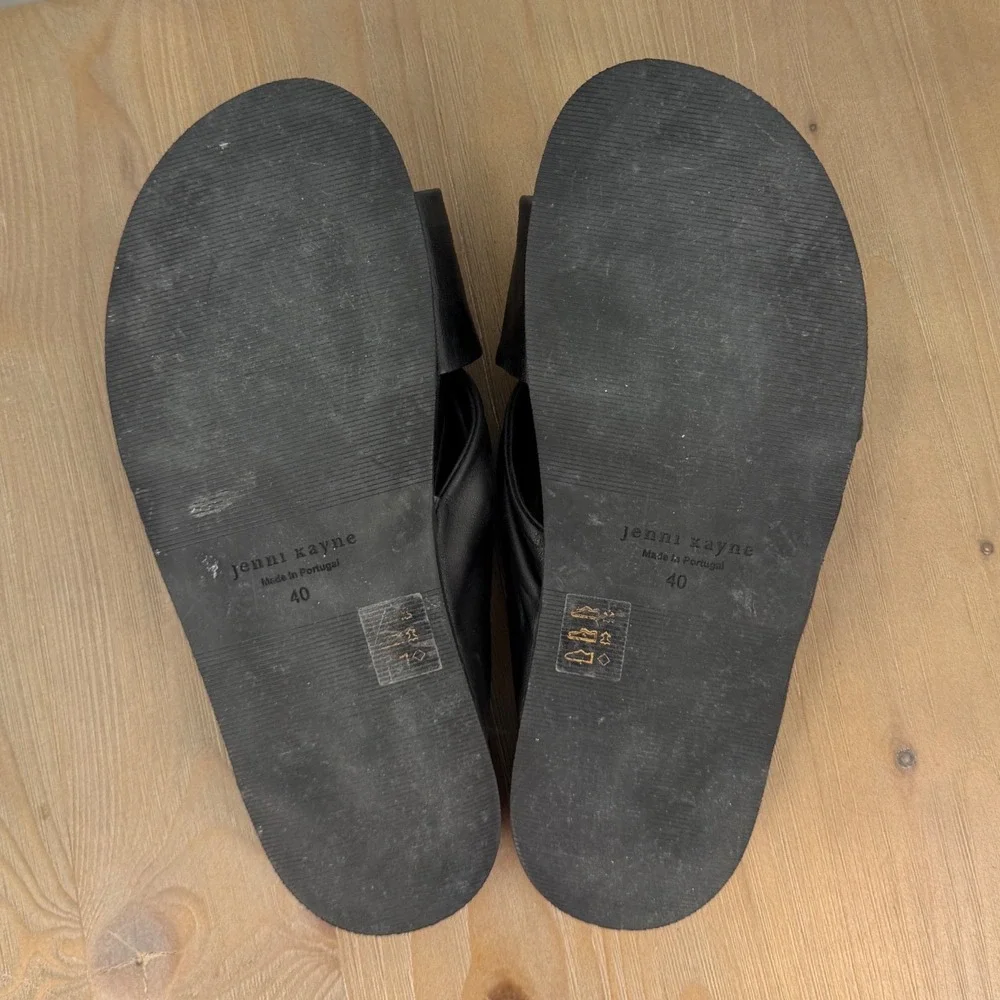 Jenni Kayne Chunky Knot Sandal Black Leather Slide Platform Shoes 40 Minimalist